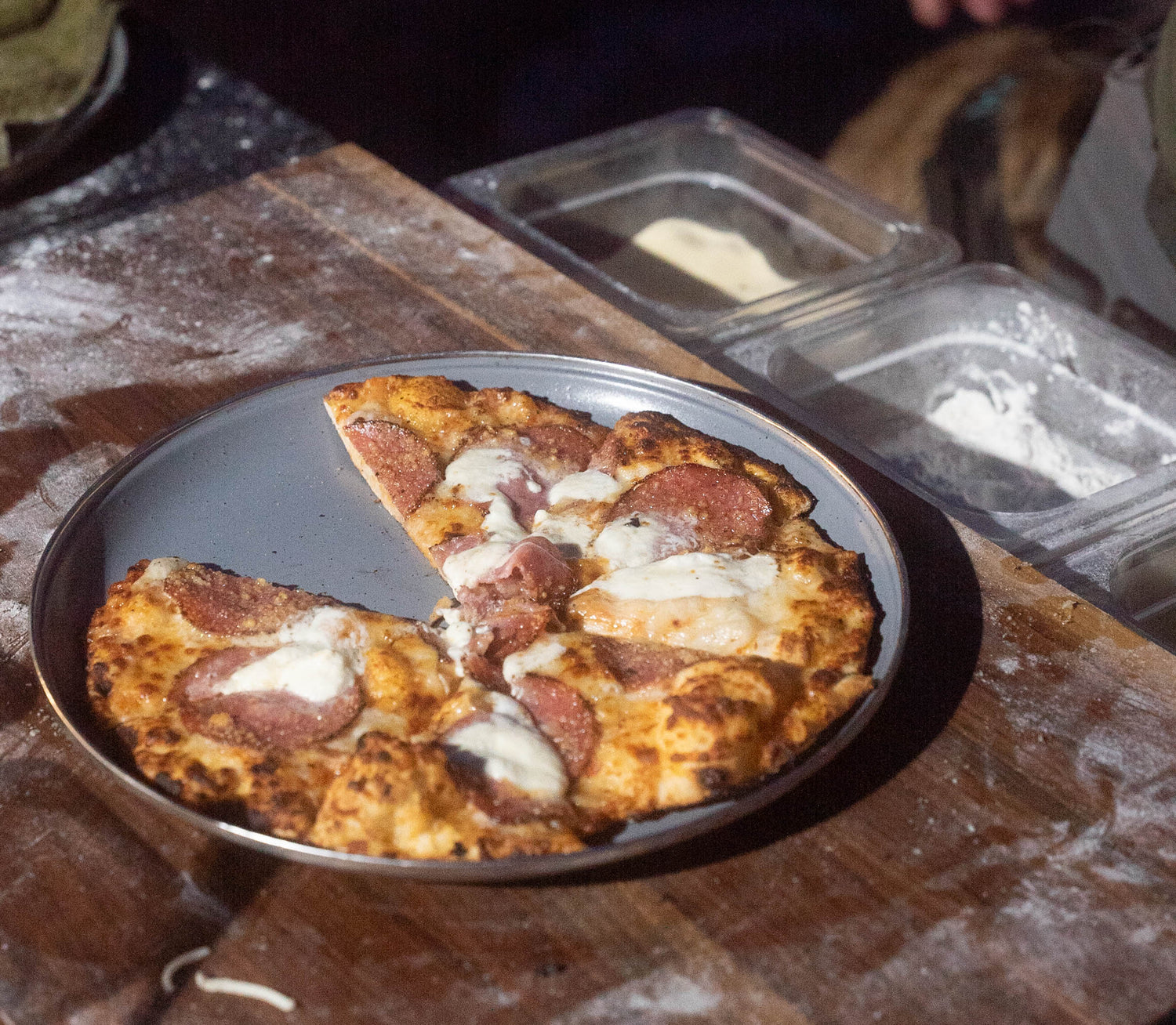 Salami and Burrata Pizza