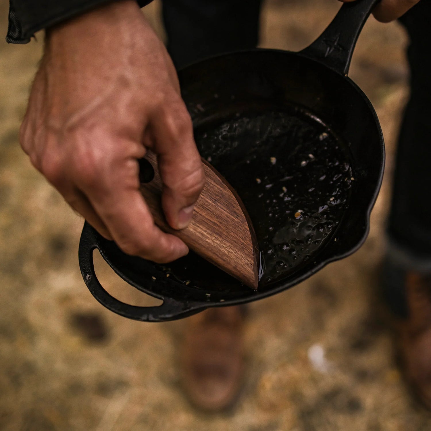 Barebones Walnut Cast Iron Scraper