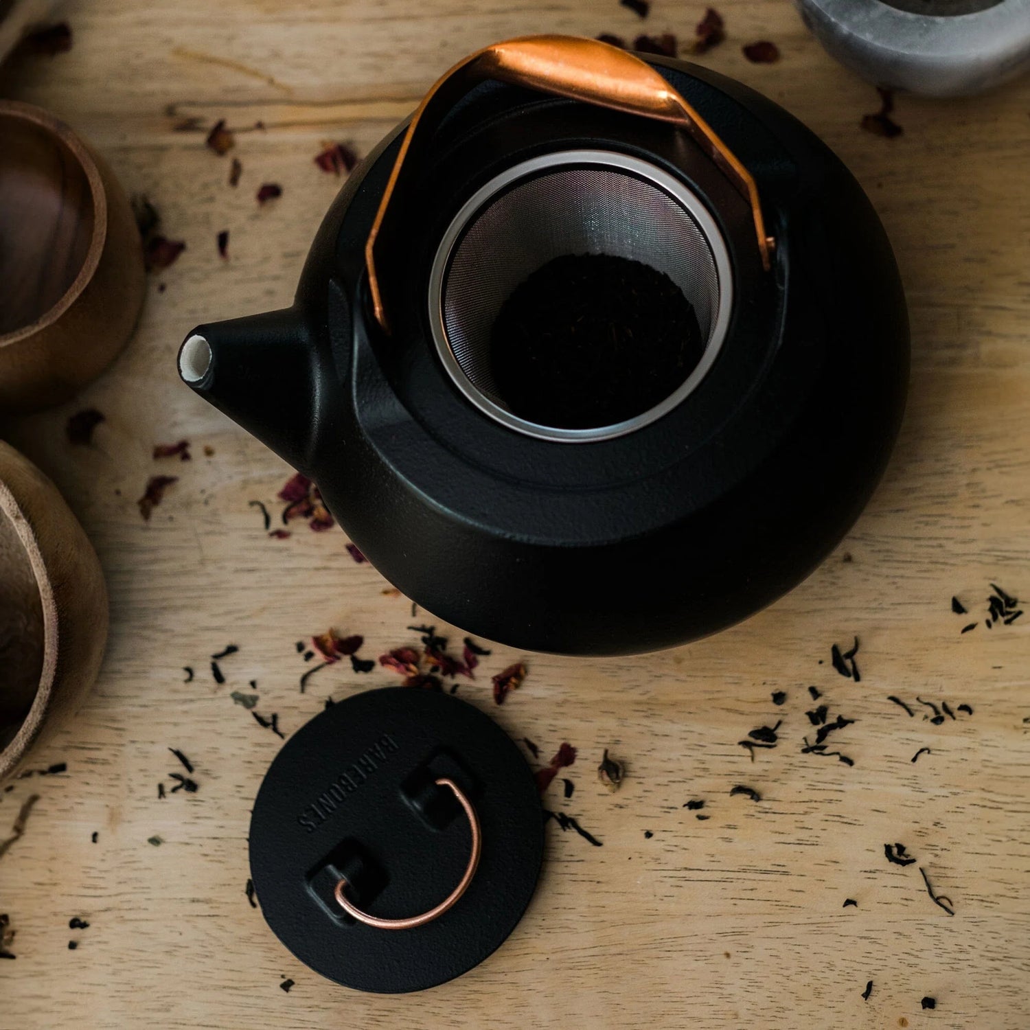 Barebones Enamel Lined Cast Iron Teapot